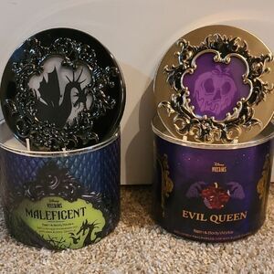 Bath & Body Works Disney Villains 3 Wick Candle Set NEW Evil Queen & Malifecent